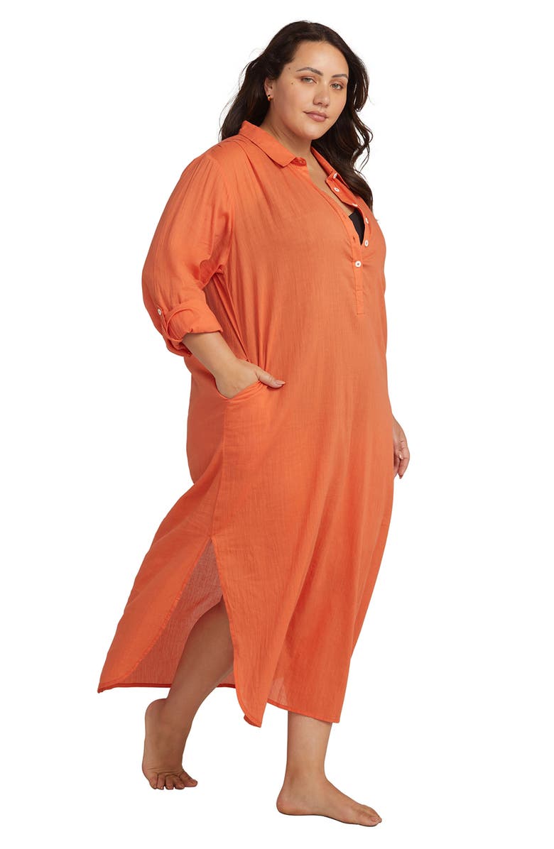Artesands Monteverdi Long Sleeve Cotton Cover-Up Dress, Alternate, color, 