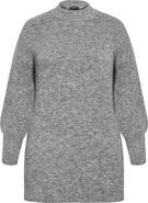 City Chic Dallas Rib Mock Neck Longline Sweater