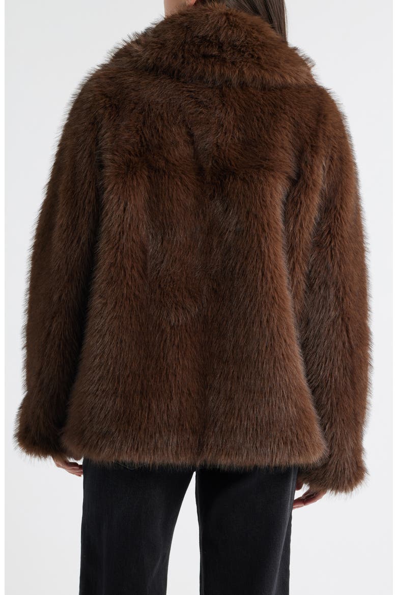 Ellery Faux Fur Coat, Alternate, color, DARK BROWN
