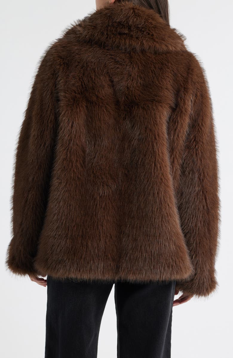 Bernardo Ellery Faux Fur Coat, Alternate, color, Dark Brown