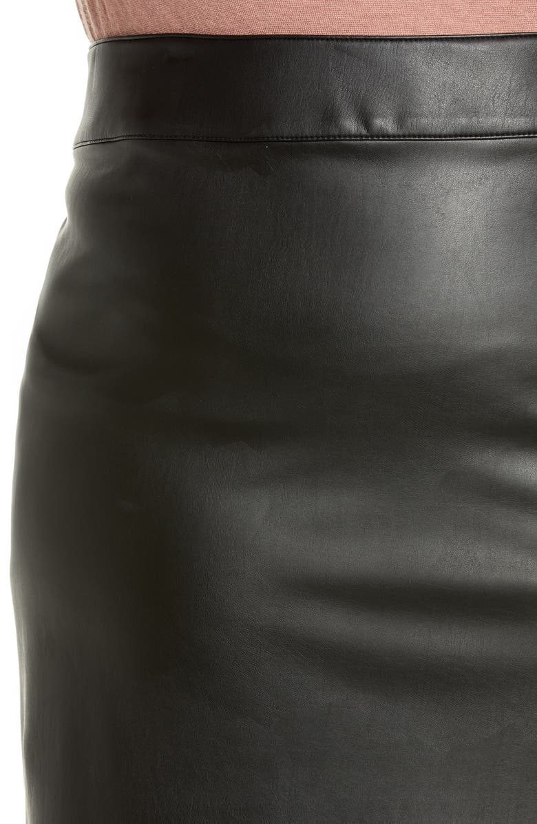 Halogen<sup>®</sup> Faux Leather Midi Skirt, Alternate, color, 