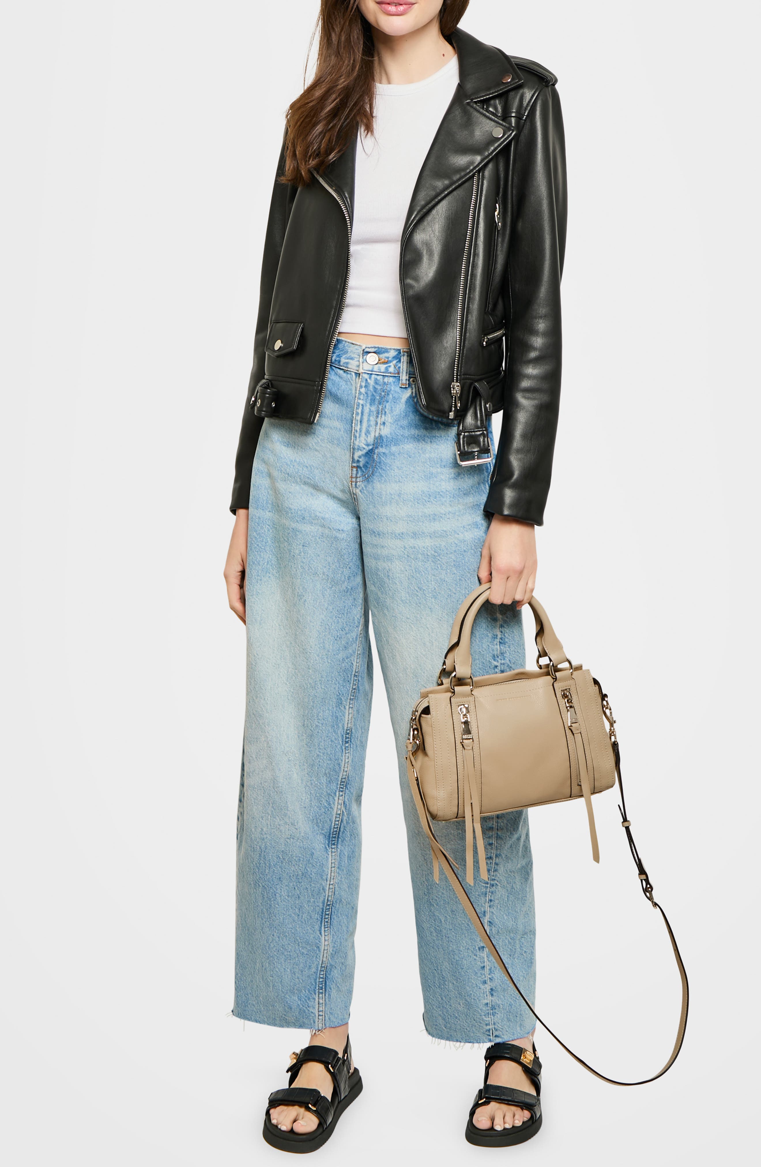 AIMEE Mini Zip Me Up Leather Satchel, Alternate, color, 