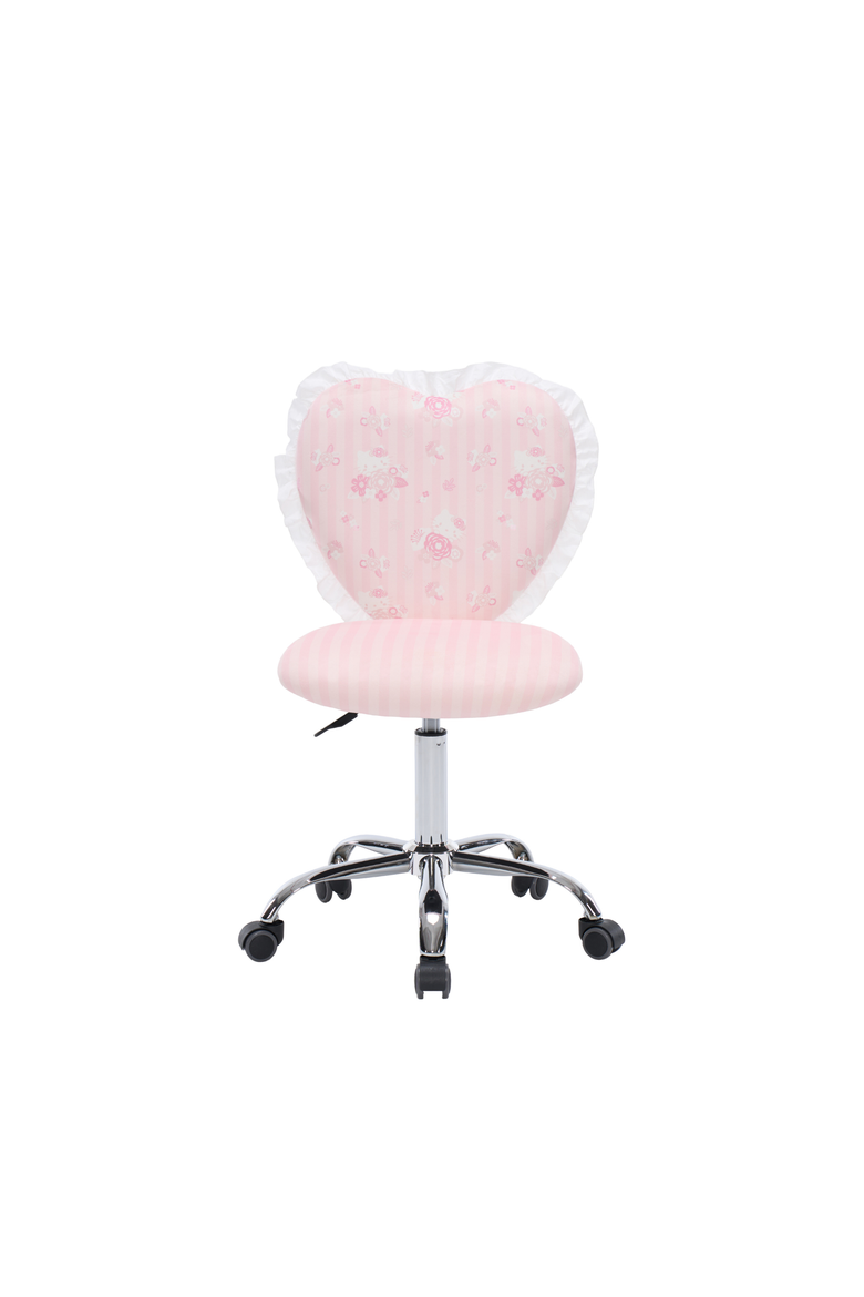 Hello Kitty Floral Heart Vanity Chair with Ruffles, Main, color, Light Pink Floral Pattern