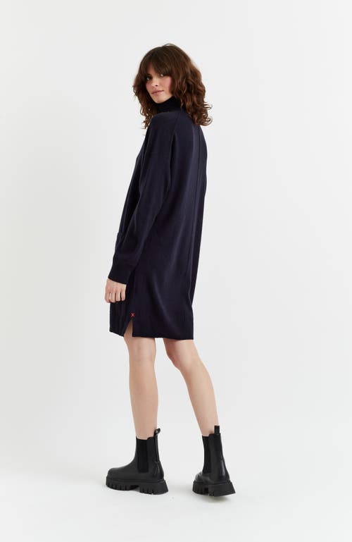 Chinti & Parker Cashmere Rollneck Dress In Blue