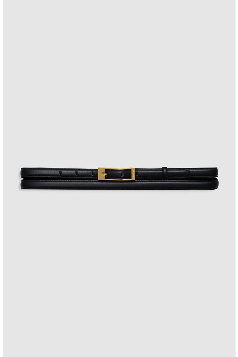Double Elly Belt Smooth Leather, Main, color, Black