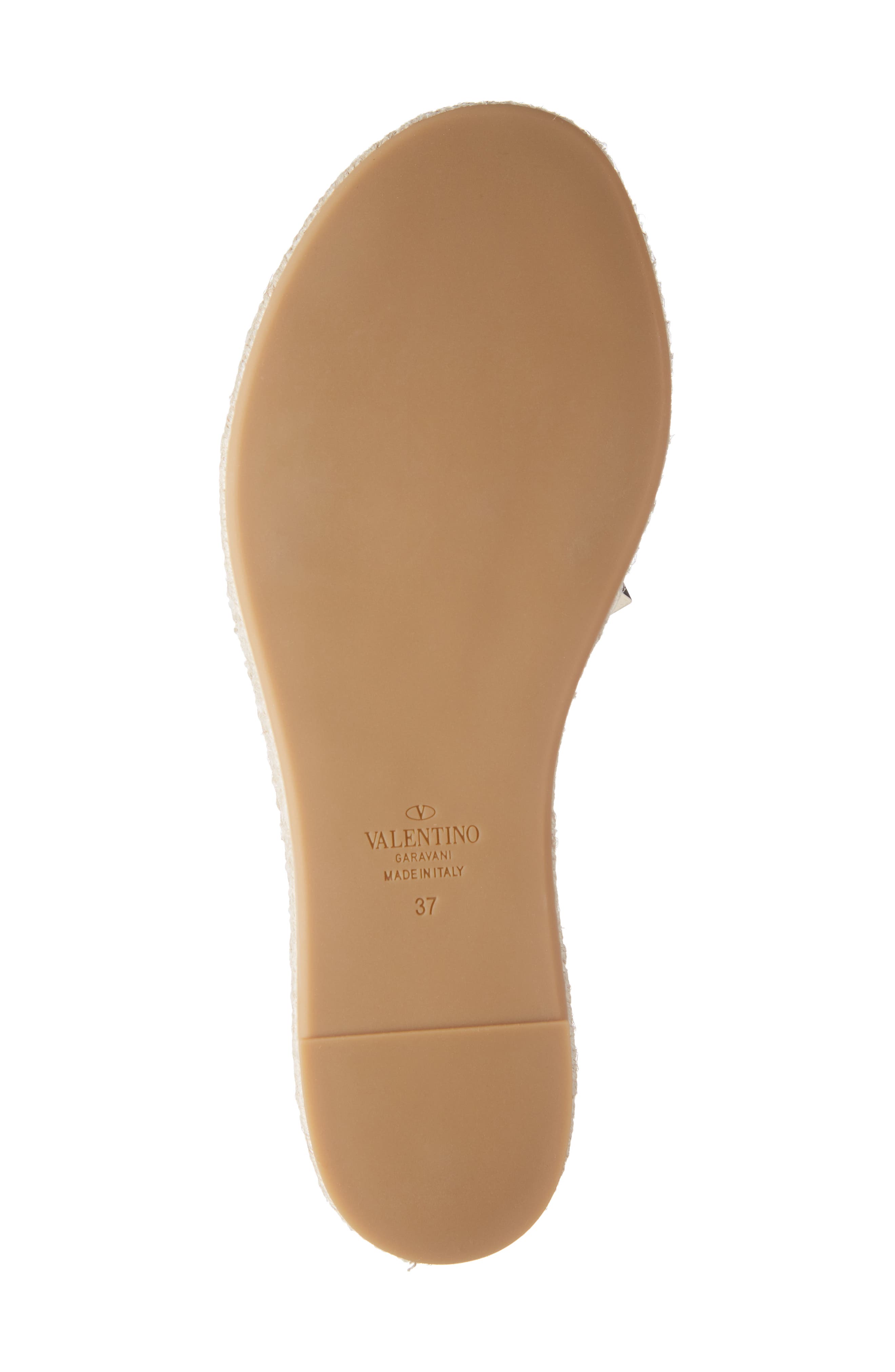 Rockstud Espadrille Slide, Alternate, color, IVORY