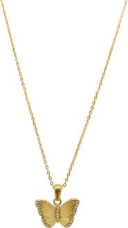 Adornia 14K Gold Plated Water Resistant Butterfly Pendant Necklace