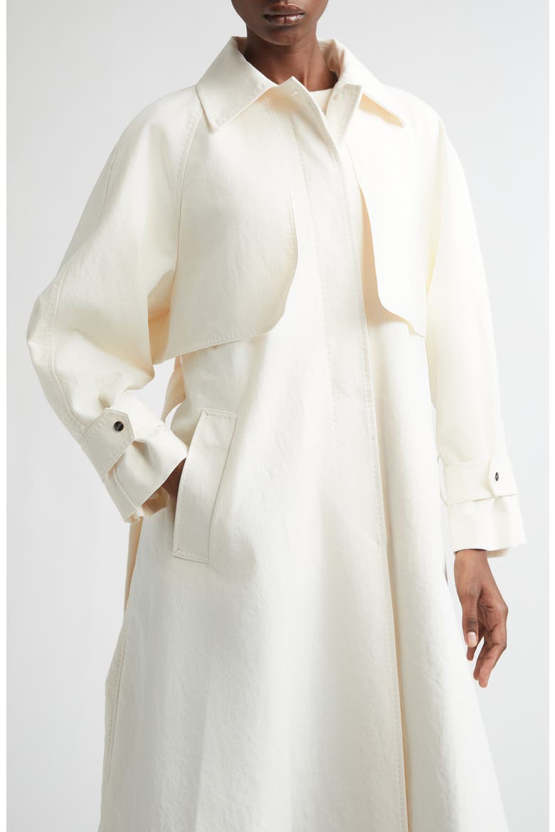 Belted Crinkled Trench Coat, Alternate, color, 1200 WHITE