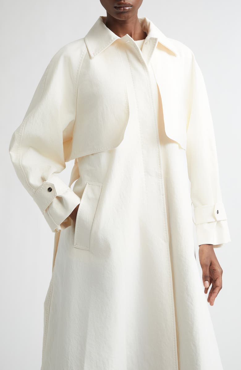 Herno Belted Crinkled Trench Coat, Alternate, color, 1200 White