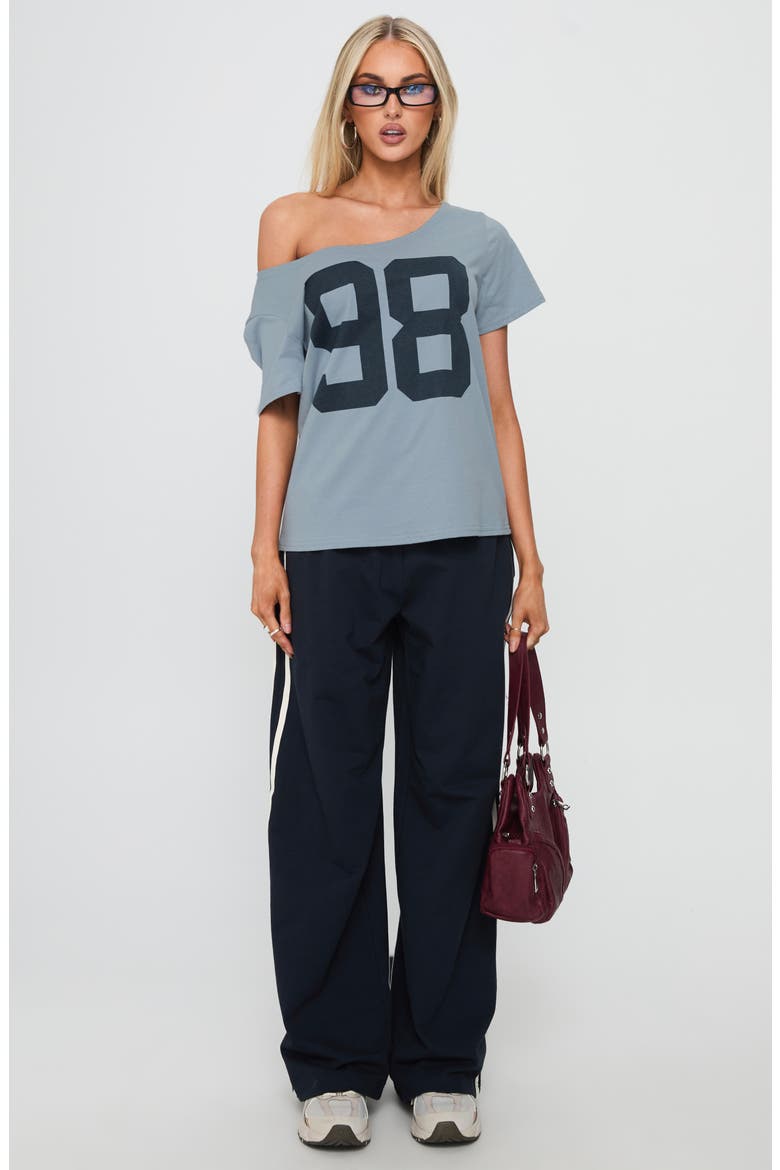 Stayback One-Shoulder Graphic T-Shirt, Alternate, color, BLUE
