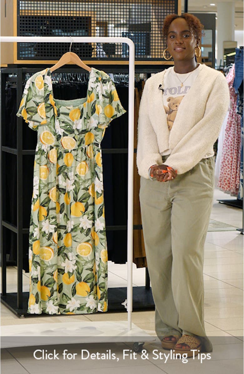 Kailany Lemon Fit-and-Flare Midi Dress, sales video thumbnail