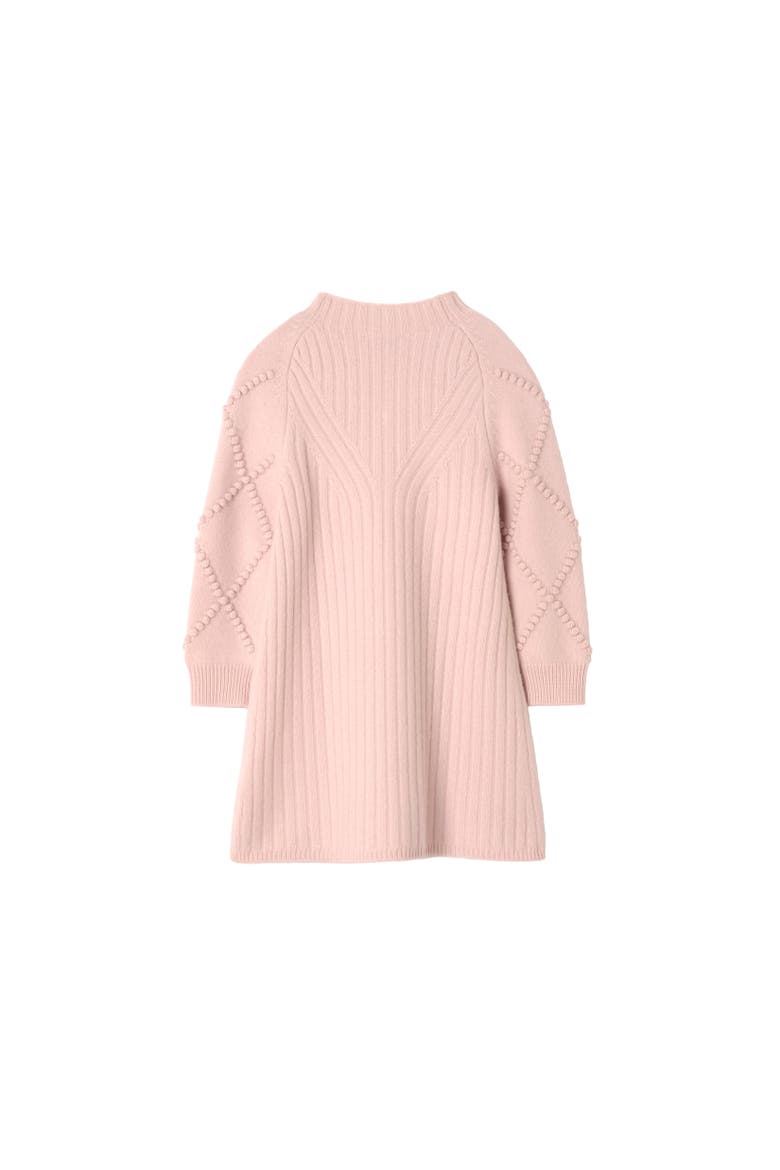 Check Bow Wool Cashmere Dress, Alternate, color, Bouquet pink