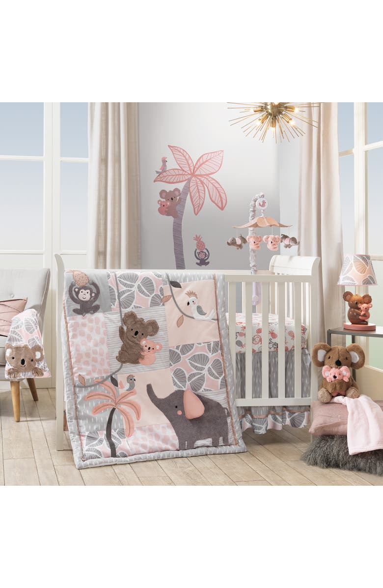 Lambs & Ivy Calypso Koala & Elephant Musical Baby Crib Mobile, Alternate, color, Pink