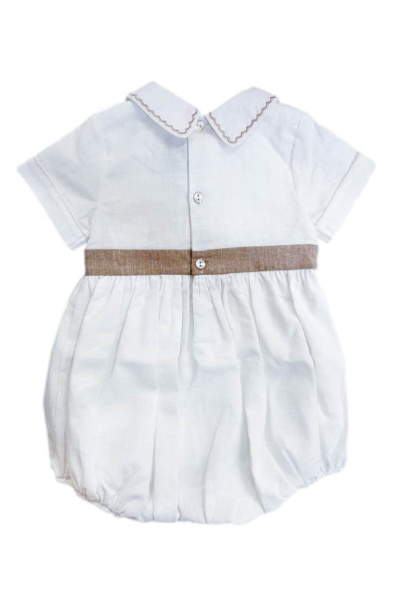 Ashton Linen Romper, Alternate, color, White and Beige