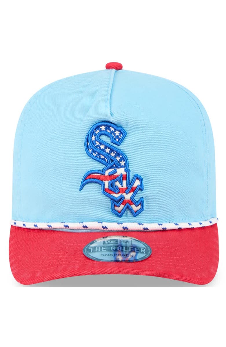 New Era Men's New Era Light Blue/Red Chicago White Sox 2025 Fourth of July Golfer Snapback Hat, Alternate, color, 