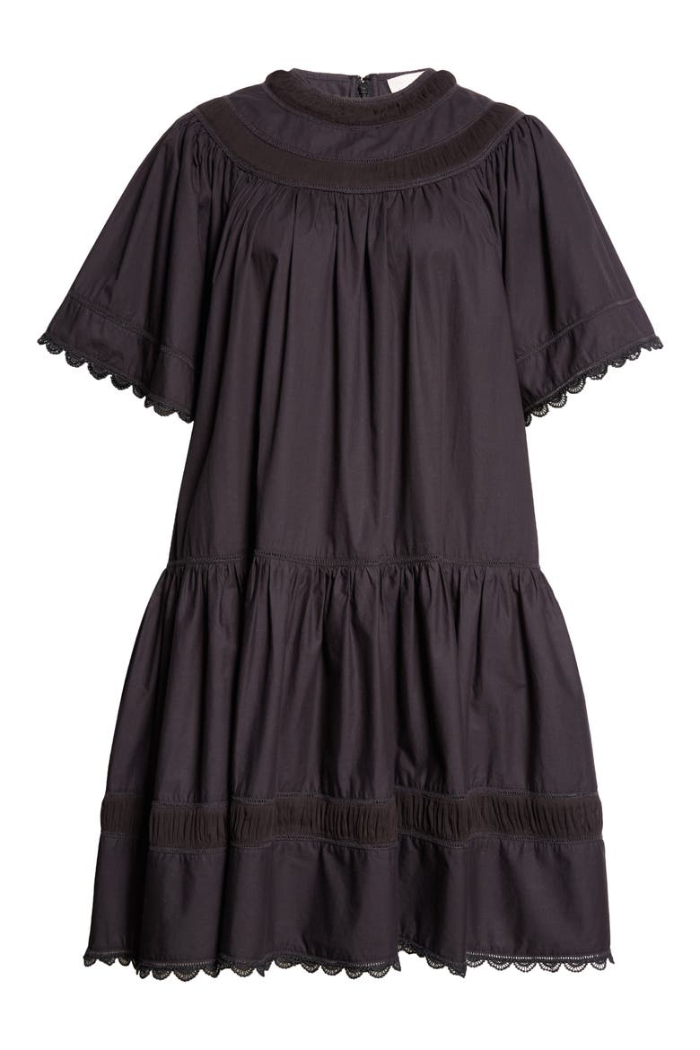 Oumi Cotton Shift Dress, Alternate, color, NOIR