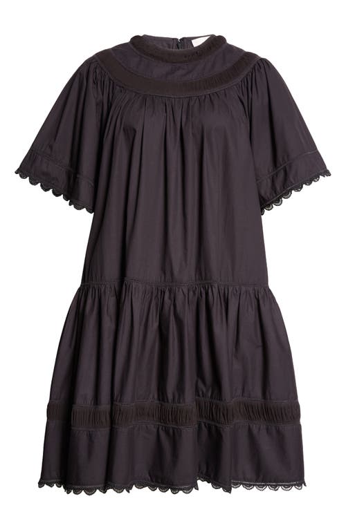 Ulla Johnson Scalloped Cotton Minidress In Noir