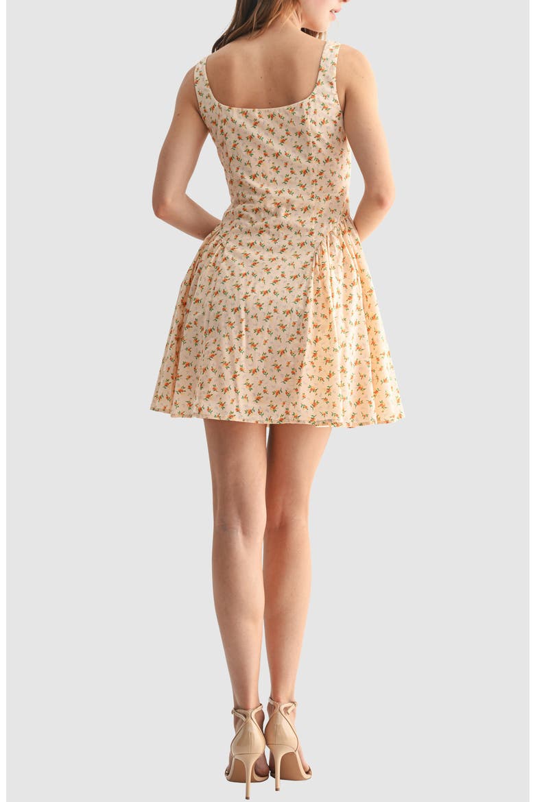 Button Detail Fit & Flare Minidress, Alternate, color, CREAM ORANGE
