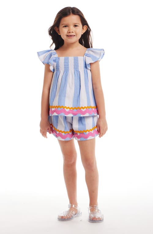 Shop Andy & Evan Kids' Ric Rack Ribbon Tank & Shorts Set In Blue