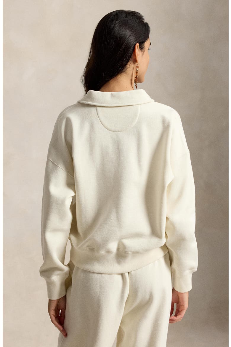 Quarter Zip Graphic Fleece Sweatshirt, Alternate, color, WARM WHITE