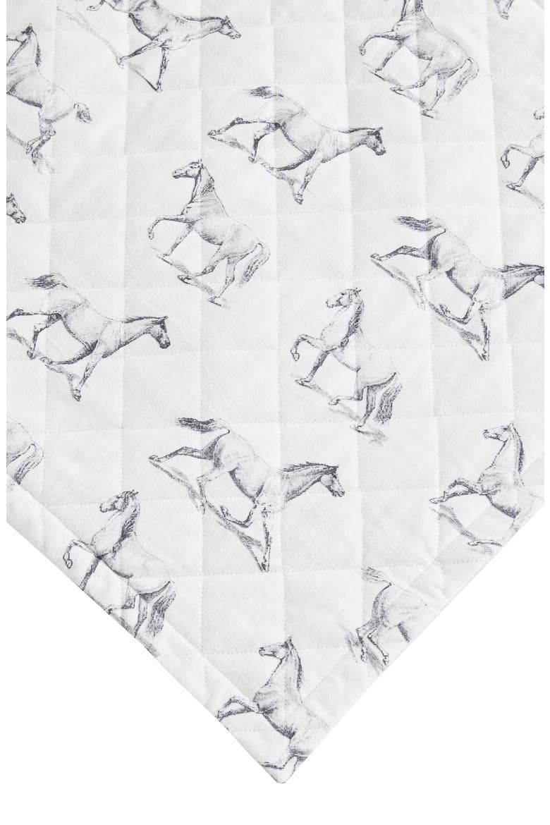 Horse Flannel Quilt & Sham Set, Alternate, color, GREY