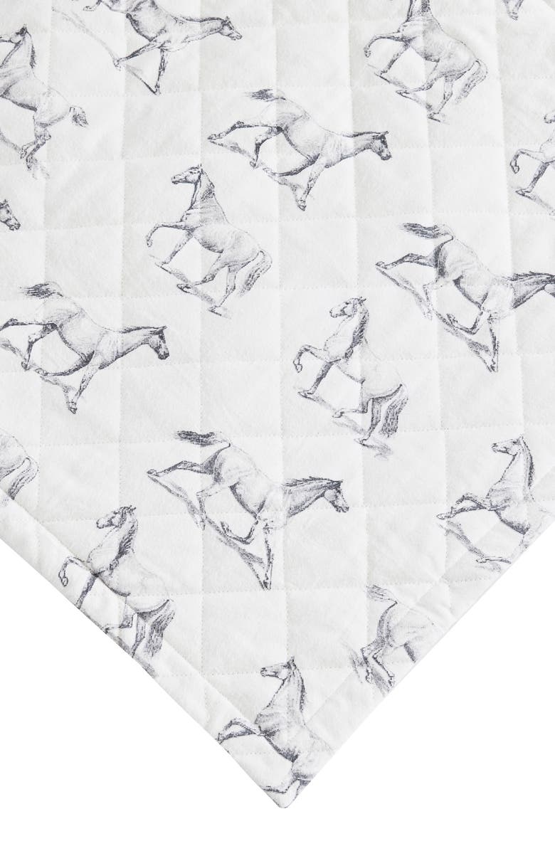 MELANGE HOME Horse Flannel Quilt & Sham Set, Alternate, color, Grey