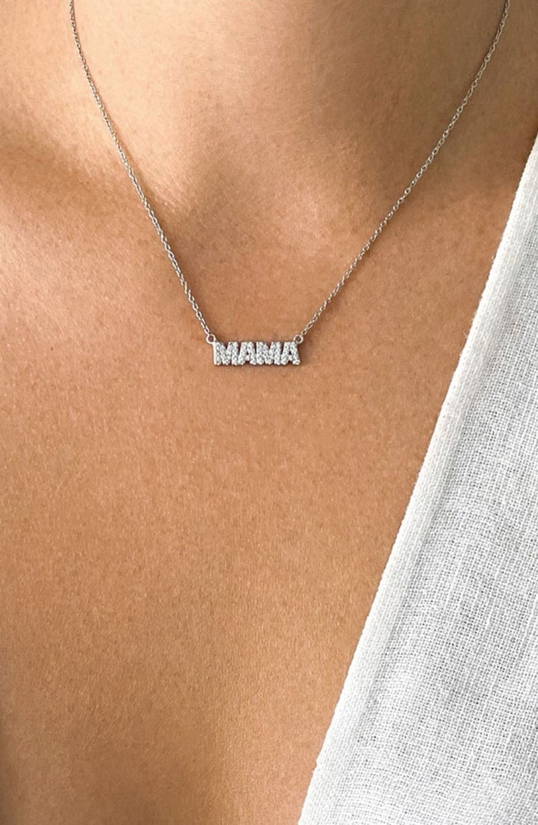 Adornia Set of 2 Mama Bar Pendant Necklaces, Alternate, color, Silver
