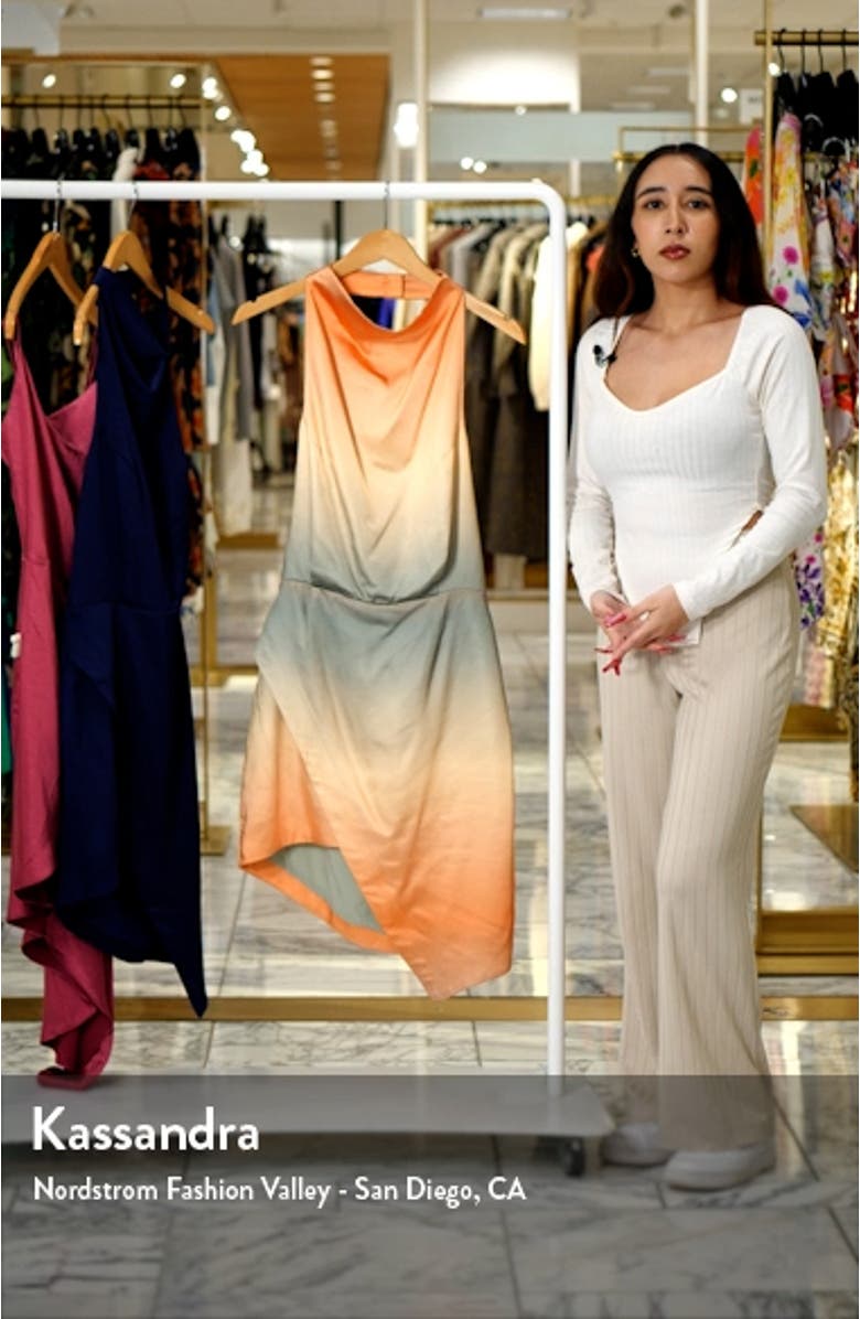 Camo Asymmetric Satin Cocktail Dress, sales video thumbnail