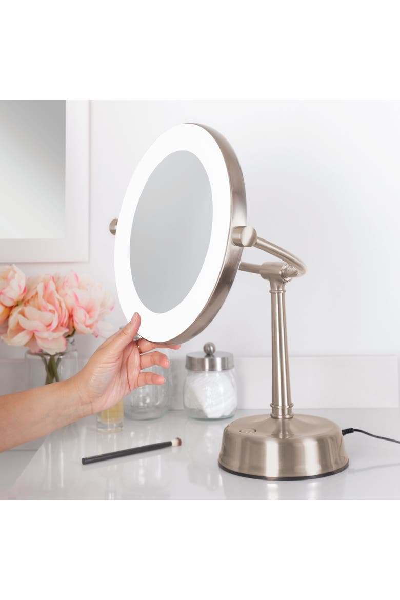 Lexington Lighted Makeup Mirror with 10X/1X Magnification, Alternate, color, Rose Gold
