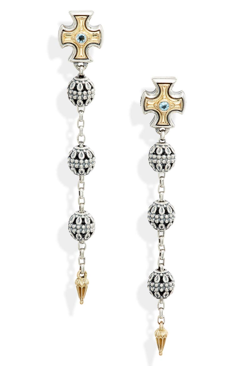 Kleos Linear Earrings, Main, color, SILVER/ GOLD