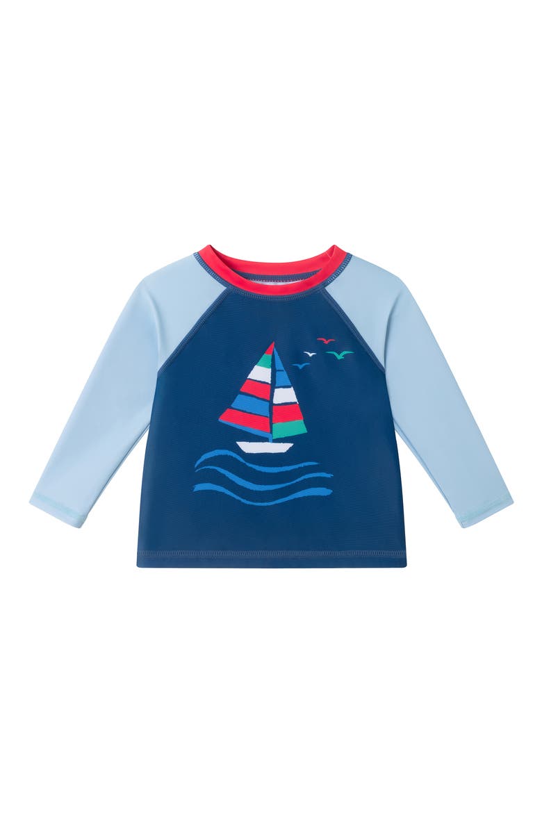 Long Sleeve Rashguard & Shorts Set, Alternate, color, NAVY