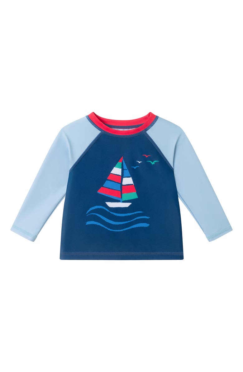 Andy & Evan Long Sleeve Rashguard & Shorts Set, Alternate, color, Navy