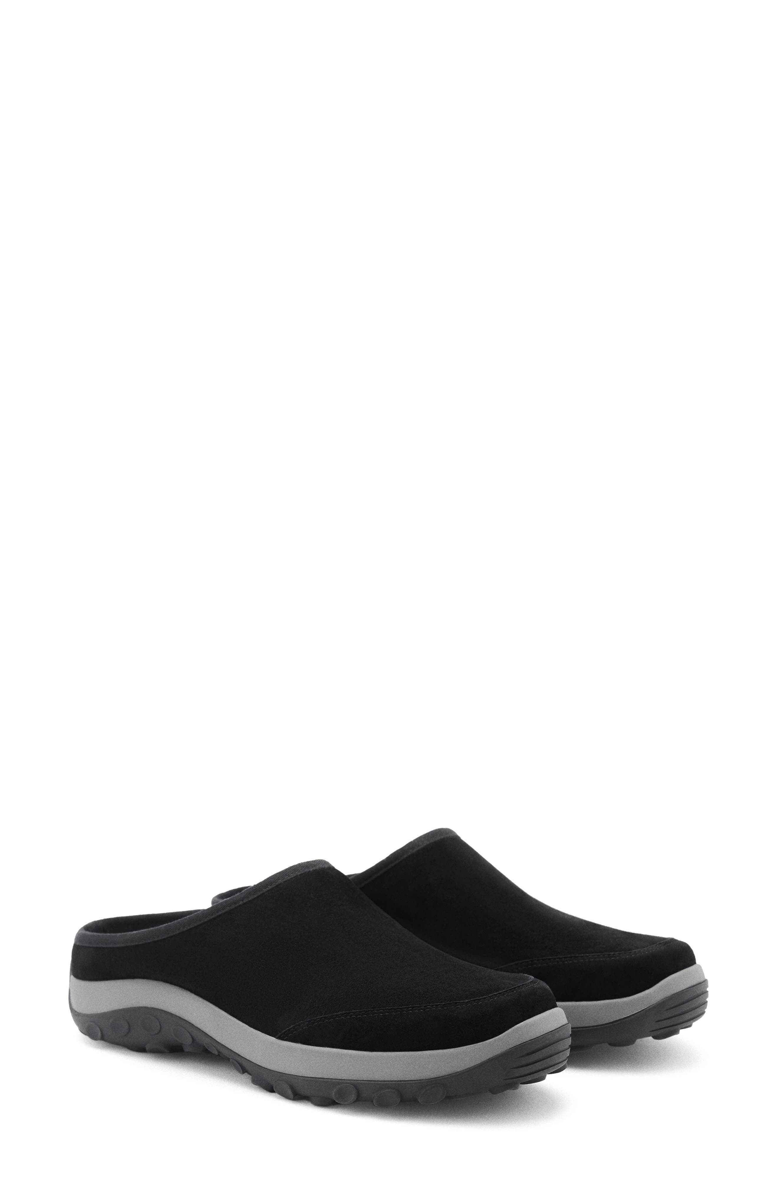 MANGO Leather Clog, Main, color, Black