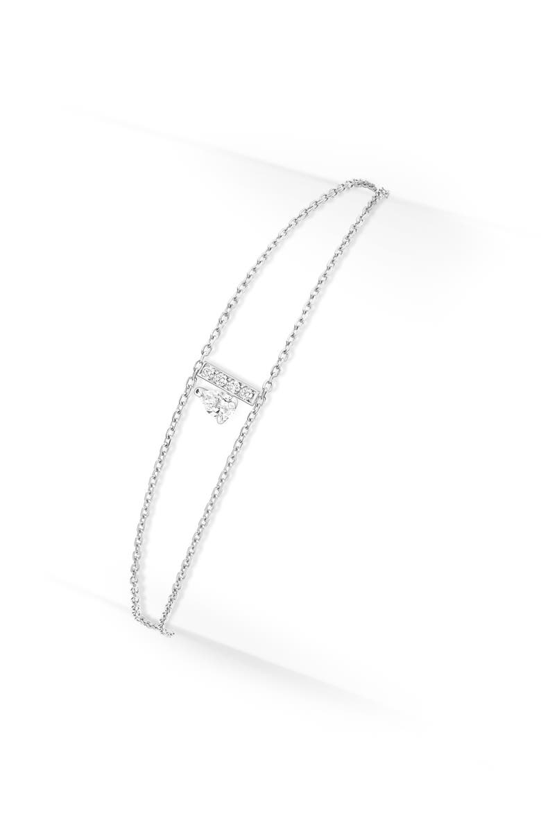 REPOSSI Diamond Letters Bracelet, Alternate, color, White Gold And Blue Lacquer