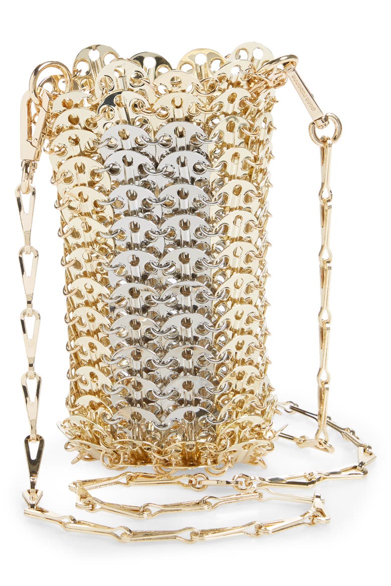 paco rabanne Mini Bicolor 1969 Crossbody Bag, Alternate, color, SILVER/ LIGHT GOLD