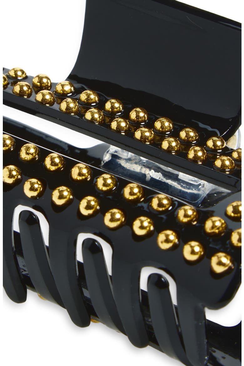 Aveline Beaded Claw Clip, Alternate, color, BLACK/ GOLD