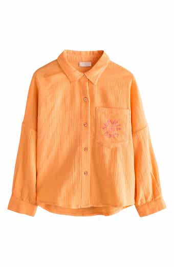 NEXT Kids' Summer Days Cotton Graphic Button-Up Shirt