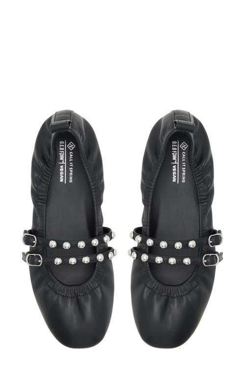Call It Spring Swan Studded Flat In Black