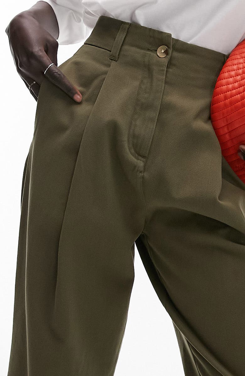 Topshop Pleated Peg Leg Trousers, Alternate, color, 