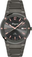 FERRAGAMO Salvatore Ferragamo F-80 Classic Gunmetal Bracelet Watch, 41mm