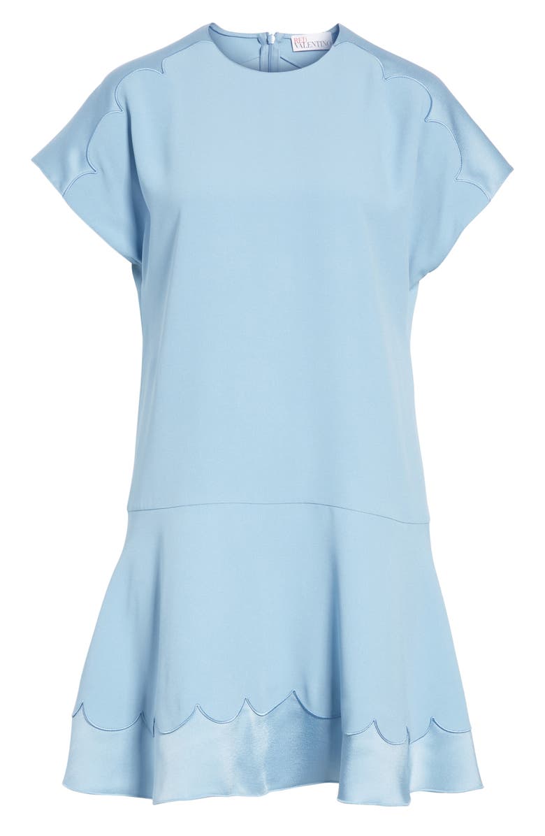 RED Valentino Satin Scallop Trim Dress, Alternate, color, 