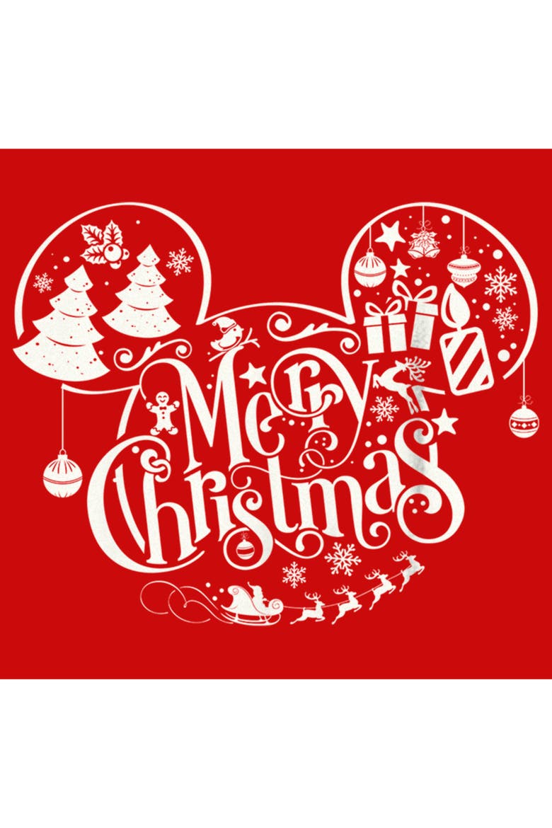 Boy's Mickey & Friends Mickey and Friends Mousey Christmas Graphic Tee, Alternate, color, Red