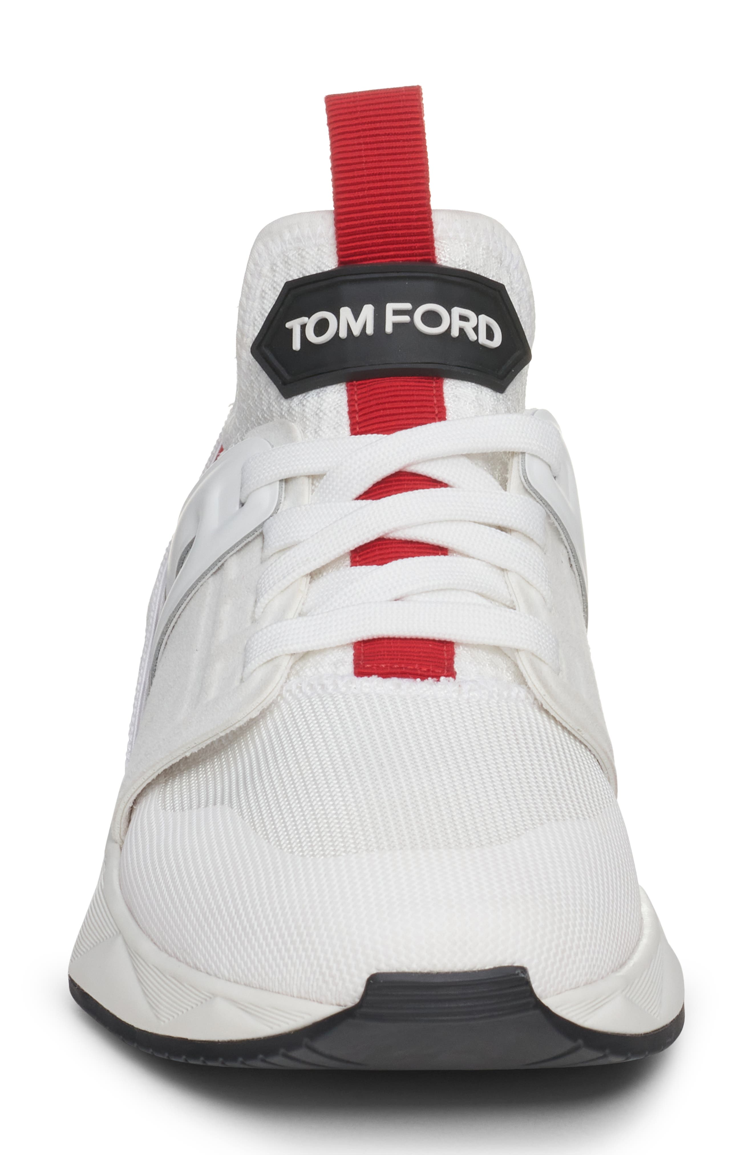 Mixed Media Sneaker, Alternate, color, WHITE/ RED/ WHITE