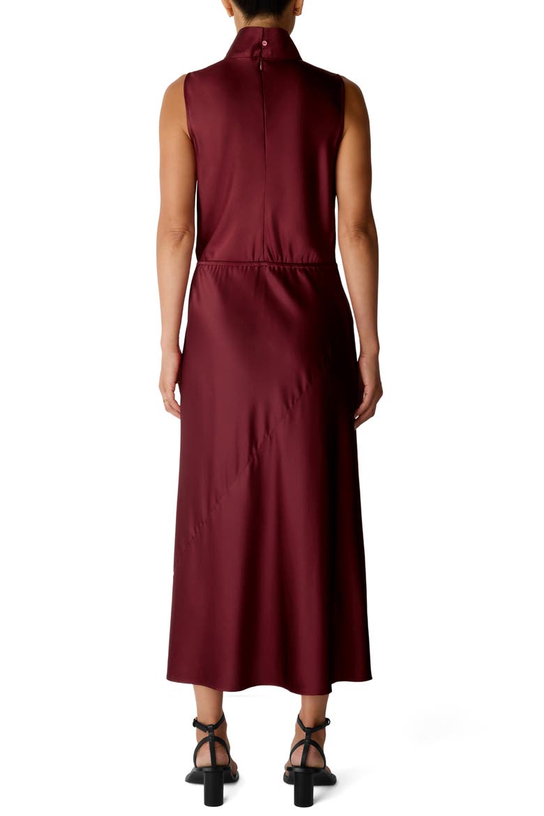 Stretch Silk Satin Cowl Neck Maxi Dress, Alternate, color, SUNDRIED TOMATO