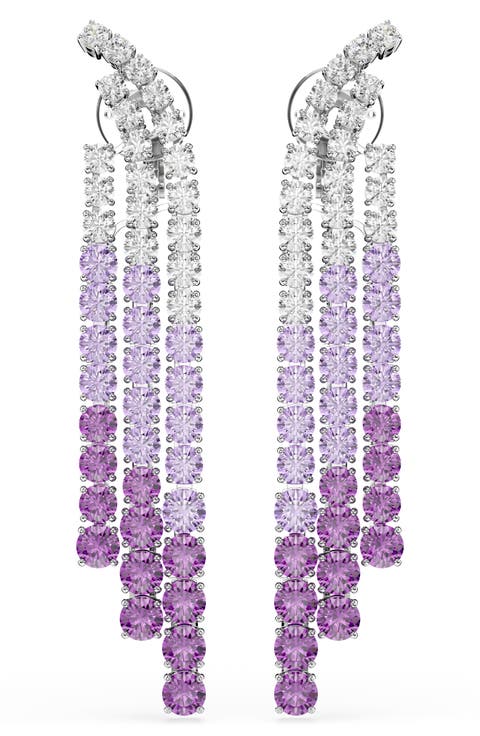 Ombré Crystal Drop Clip-On Earrings
