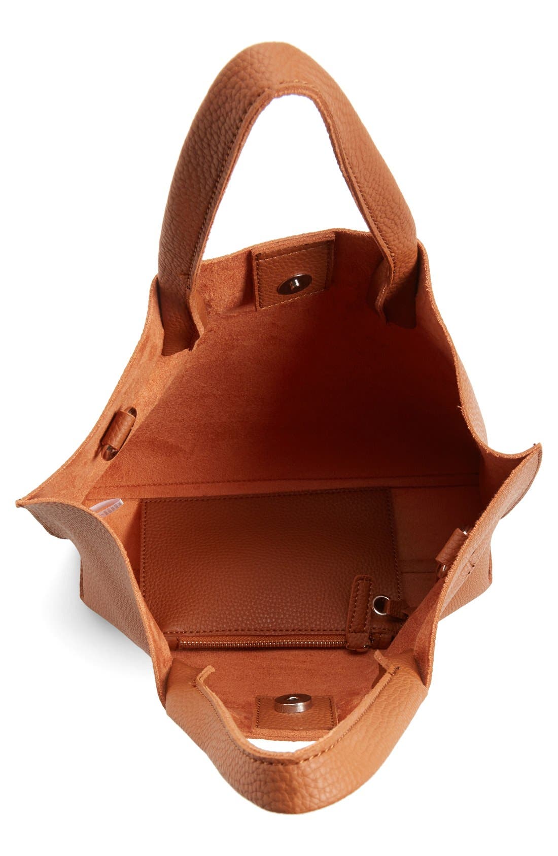 Faux Leather Crossbody Mini Tote & Wristlet, Alternate, color, BROWN