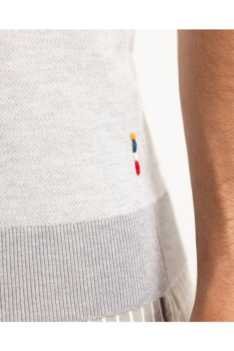Horton Tailored Cotton Merino Polo With Contrast Tipping, Alternate, color, CLIFF GREY/WHITE SAND