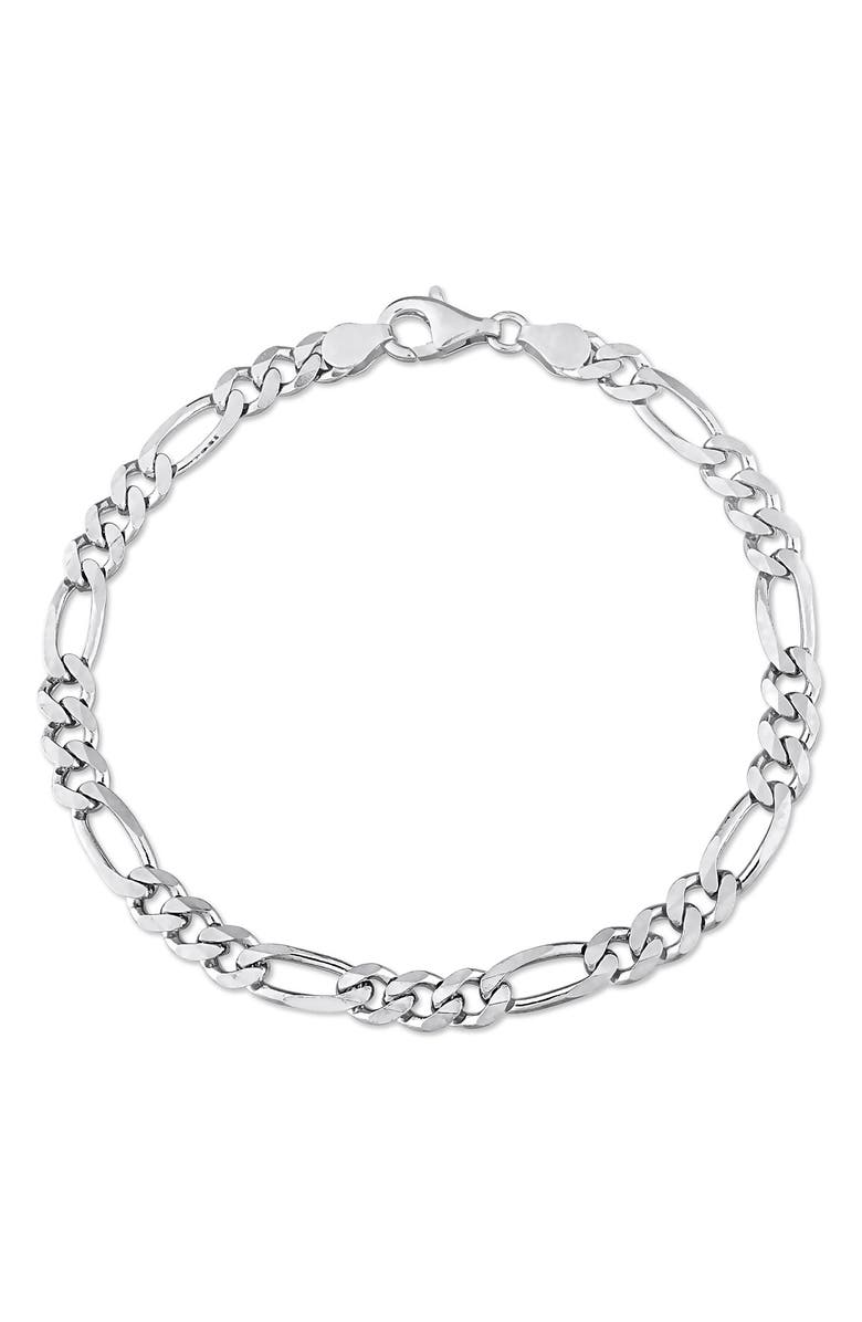 DELMAR Sterling Silver Figaro Link Chain Bracelet, Main, color, 