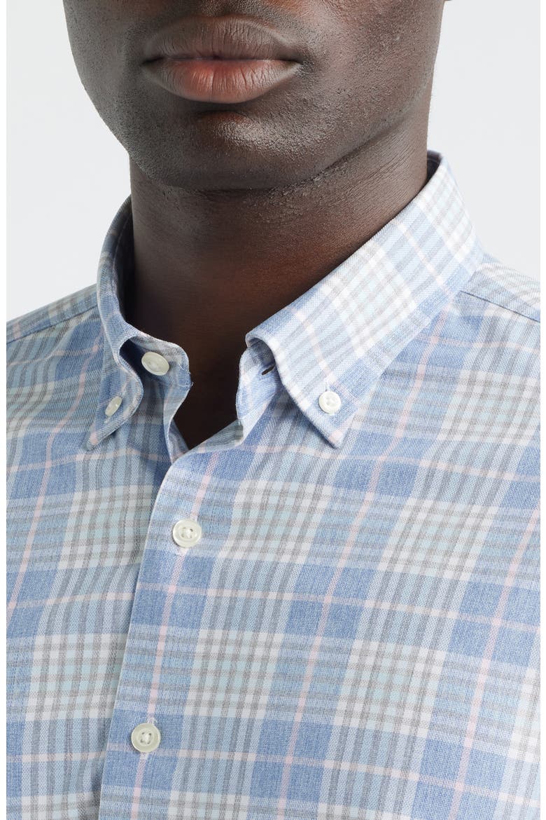 Mosley Plaid Performance Twill Button-Down Shirt, Alternate, color, SAPPHIRE