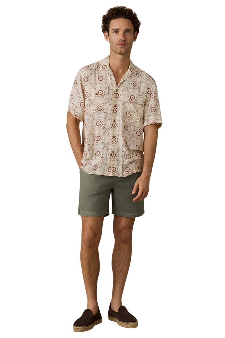 Bali Button-Up Camp Shirt, Alternate, color, CREAM SUNBURST BLOOM